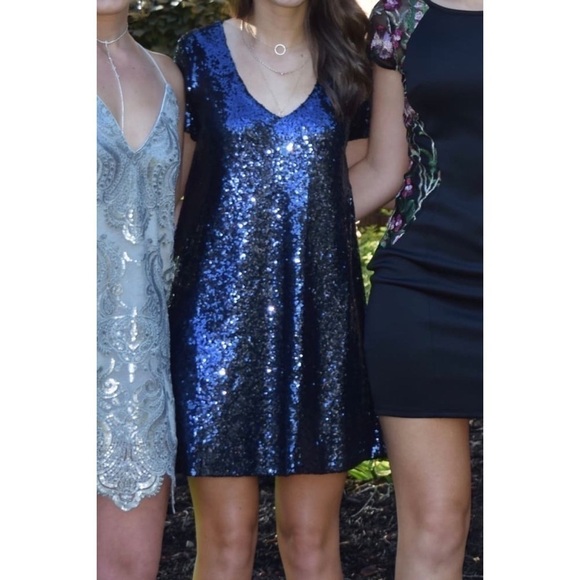 “Party City” Glitter Sequin Shirt Cute Mini Dress - Picture 6 of 11